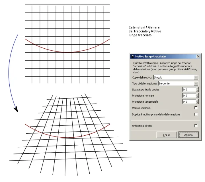 inkscape deformazione lungo tracciato.webp