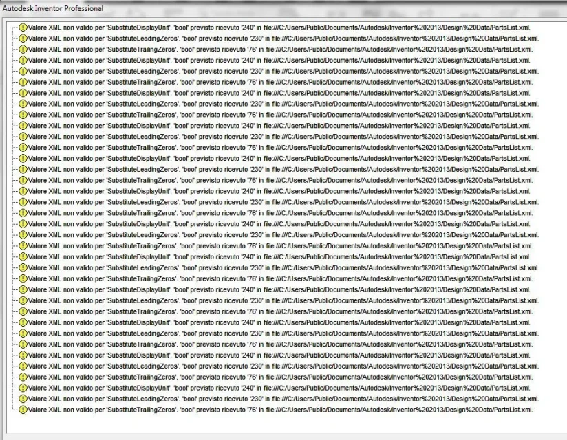 Errore Inventor 2013 XML.JPG