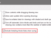 SOLIDWORKS の図面パフォーマンス (2021 またはそれ以前の図面ファイル):詳細モードをオフにする