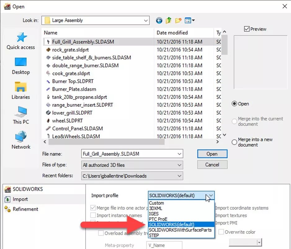 Open Large Assembly SOLIDWORKS(default)