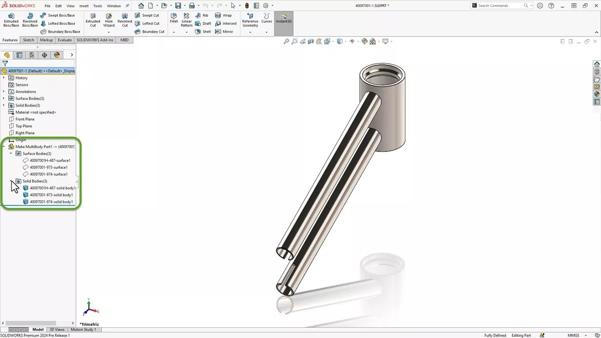 SOLIDWORKS 2024 Multi-Body Enhancements 