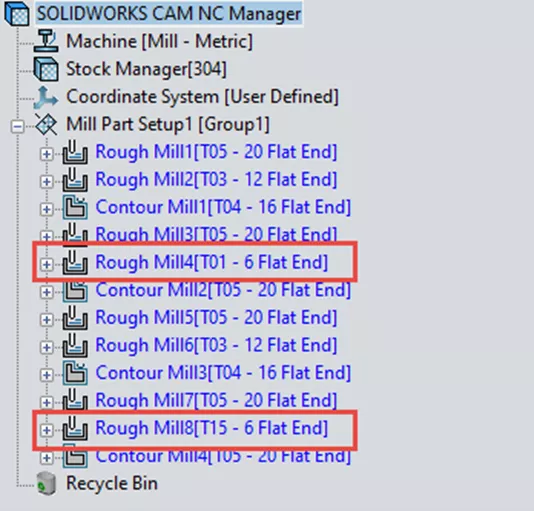 SOLIDWORKS CAM 2024 Herramienta Seleccionar Longitud de Flauta