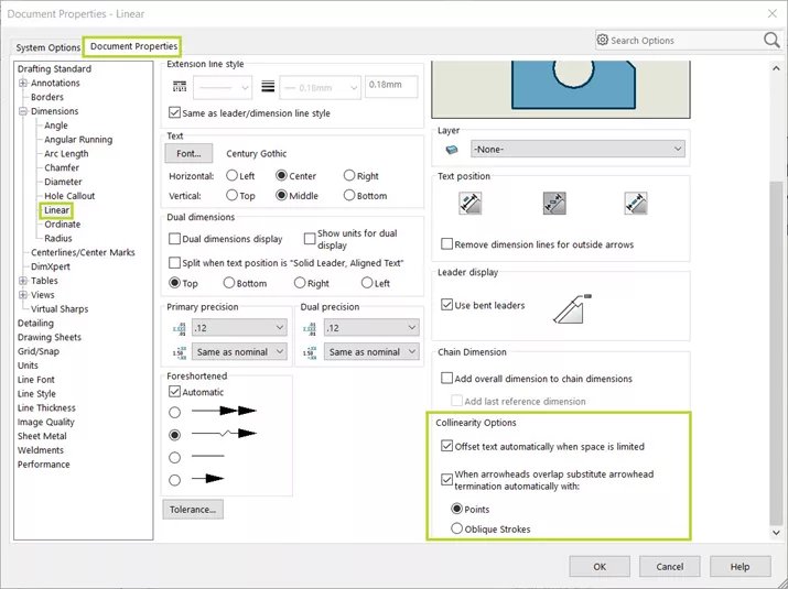 Collinearity Options in SOLIDWORKS 2024