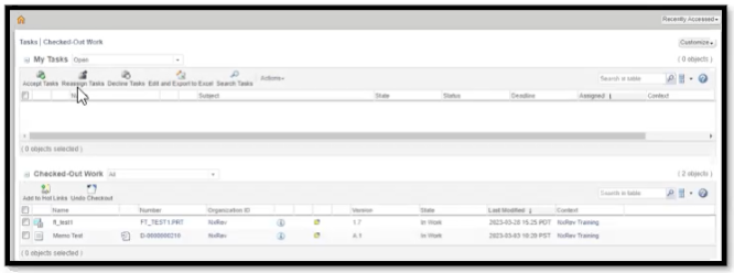 windchill change management - tasks