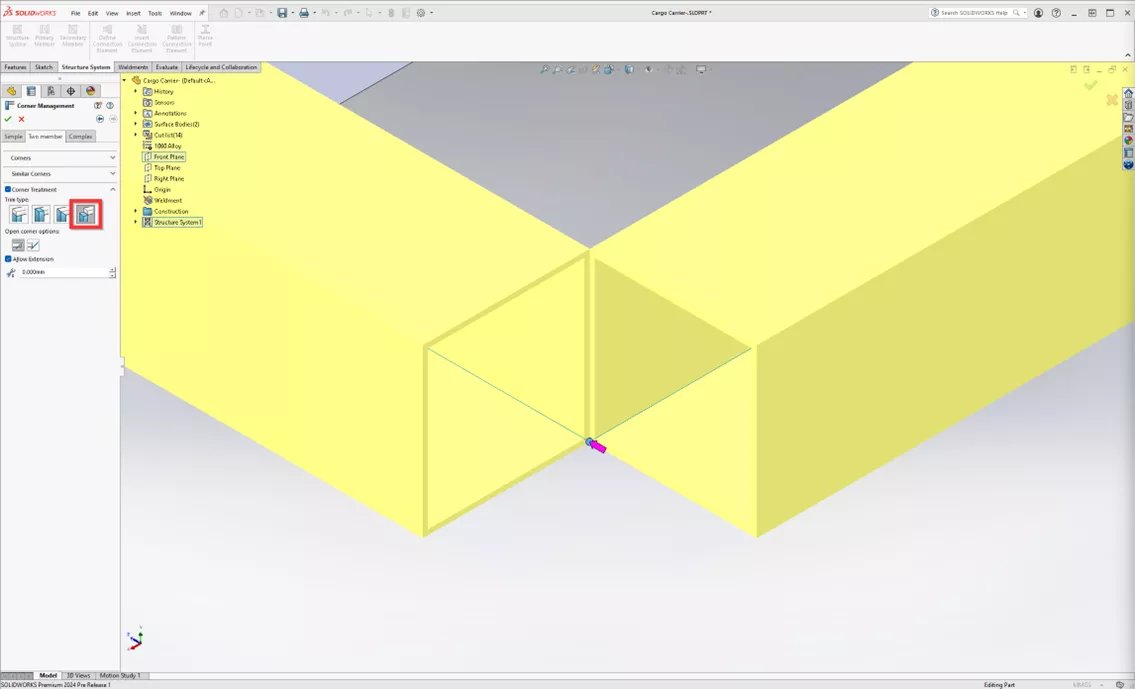 Corner Treatments in SOLIDWORKS 2024