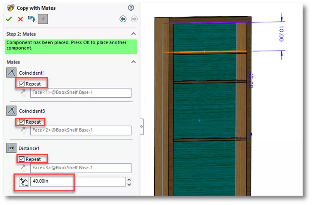 Bookshelf Model Example in SOLIDWORKS 