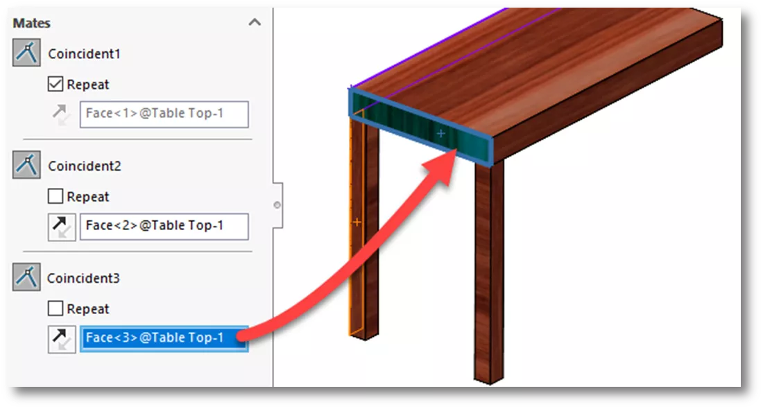 Repeat Coincident Mates in a SOLIDWORKS Assembly 