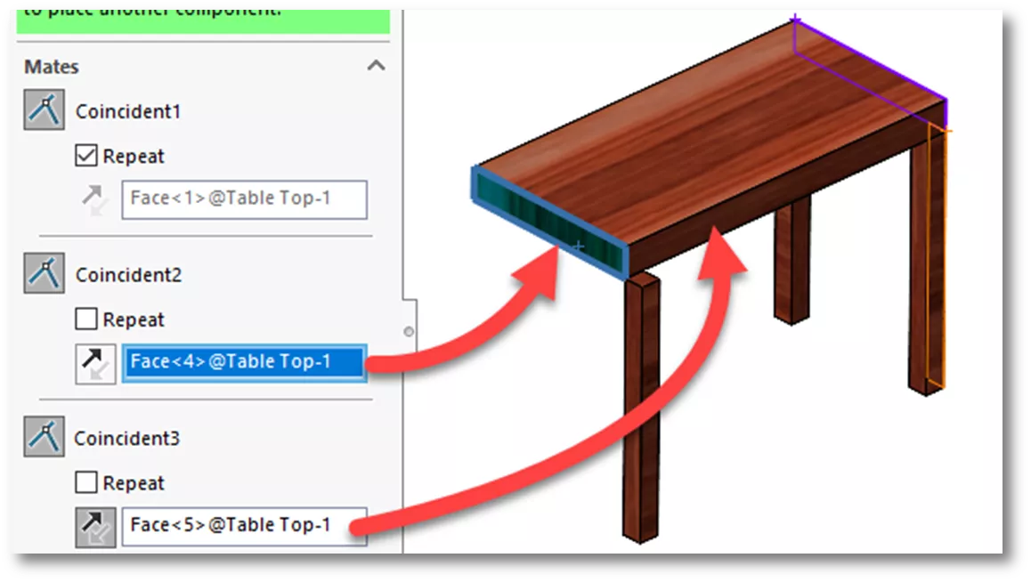 SOLIDWORKS Assembly Coincident Mates 