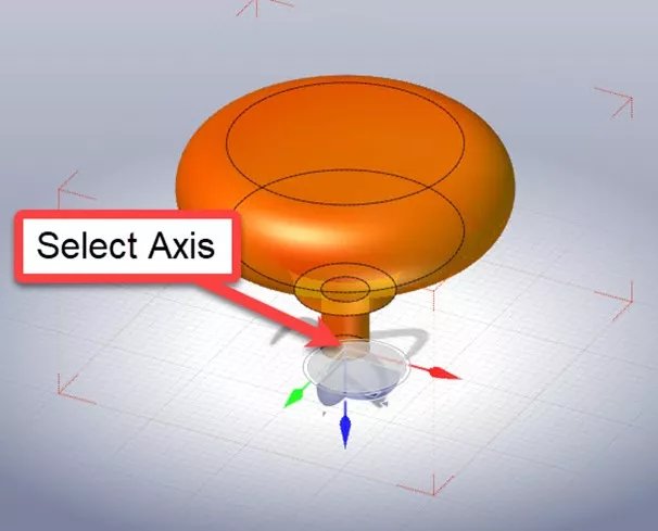 Select Axis in Graphics Area in SOLIDWORKS Composer 