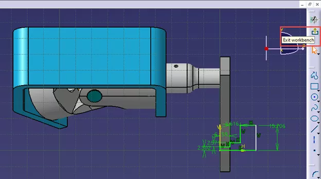 Opción Salir del Workbench en CATIA 