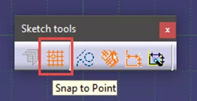 Icono Snap to Point en CATIA 