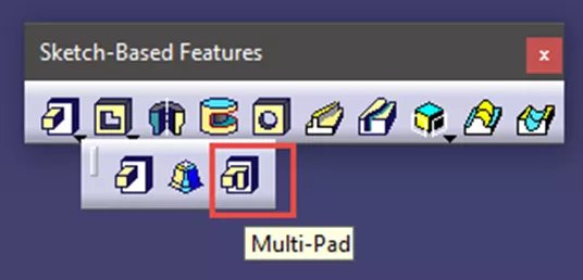 Icono Multi-Pad en CATIA