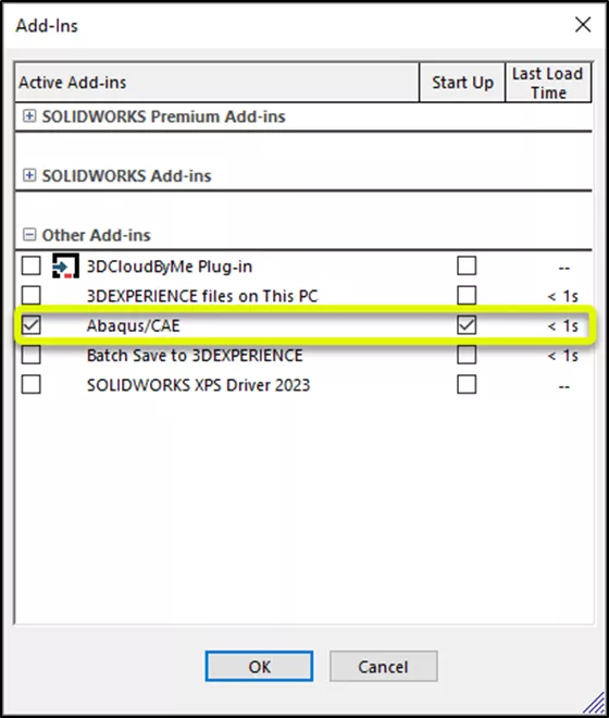 Abaqus/CAE Add-in for SOLIDWORKS