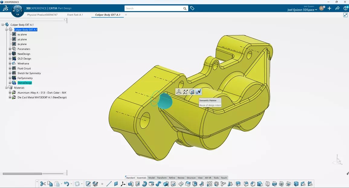 3DEXPERIENCE CATIA パーツ デザイン セマンティック ペインター