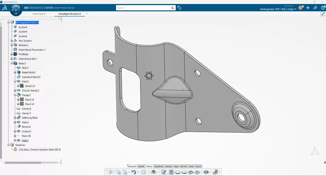 3DEXPERIENCE CATIA 板金設計ツール 