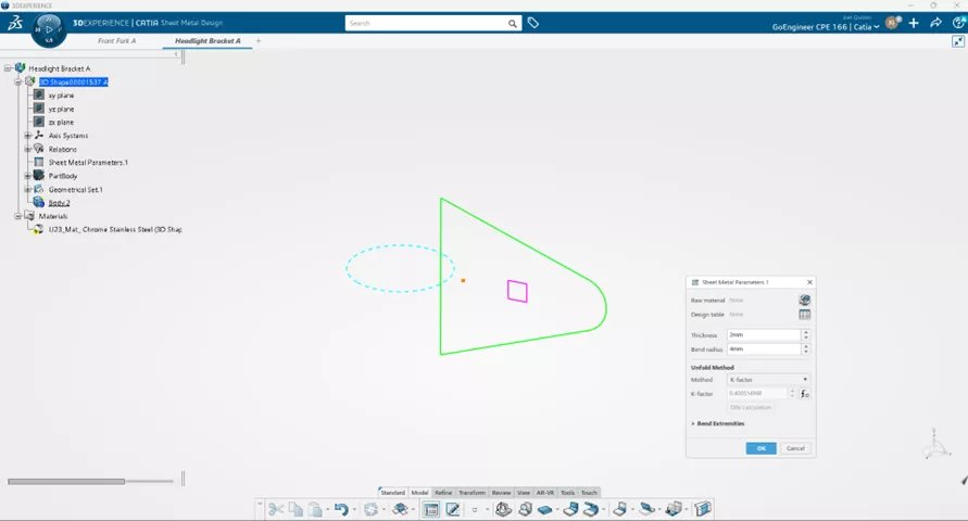 3DEXPERIENCE CATIA シートメタルのプロパティ