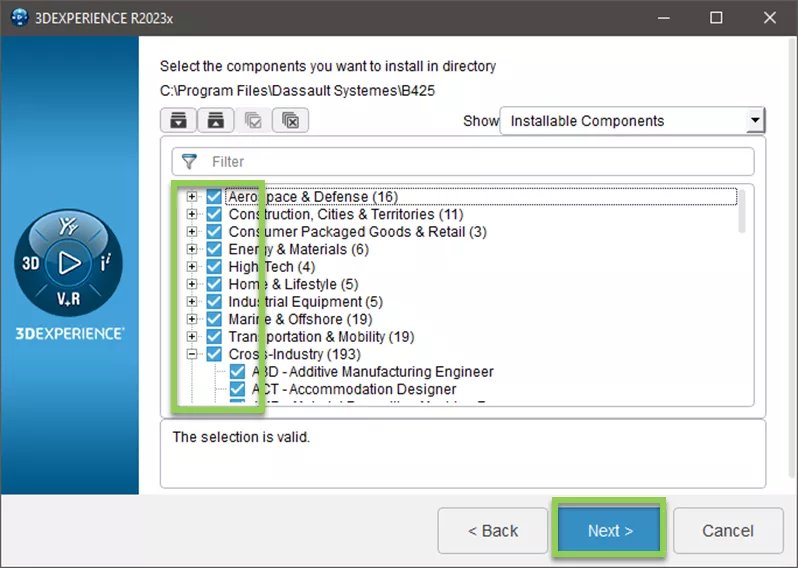 Componentes de instalação do 3DEXPERIENCE