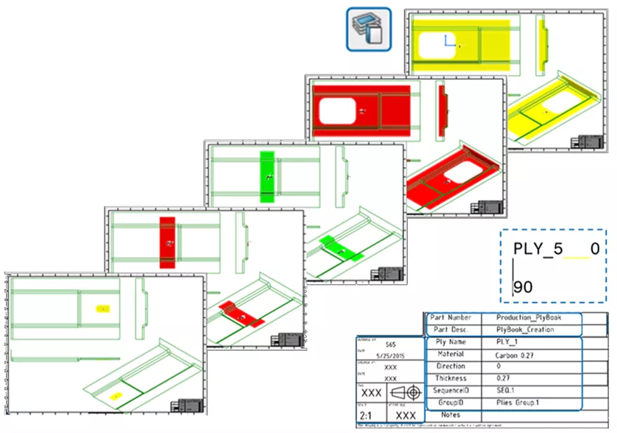 Ply Books Samengestelde tekeningen 3DEXPERIENCE CATIA 