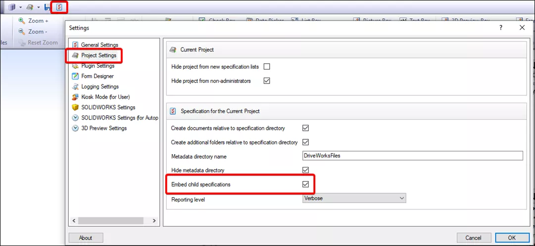 DriveWorks Child Specifications Explained