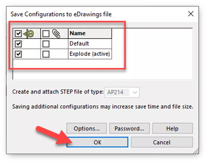 SOLIDWORKS Configuration to eDrawings File 