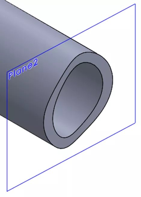 Płaszczyzna odniesienia w pobliżu otworu w ścianie niepłaskiej SOLIDWORKS Flow Simulation