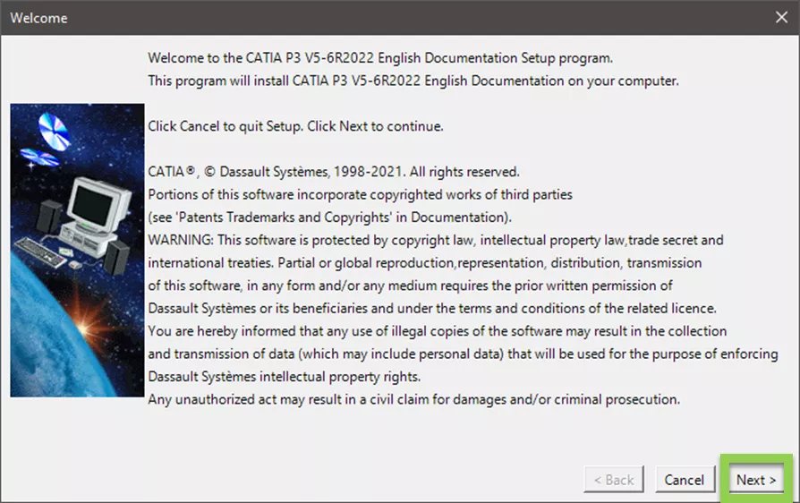 Instalar la documentación de CATIA