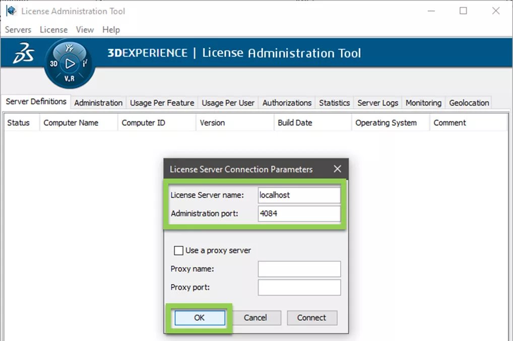 Herramienta de administración de licencias 3DEXPERIENCE 