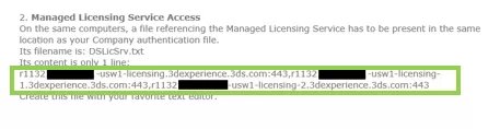 Acceso al servicio de licencias gestionadas Dassault Systemes