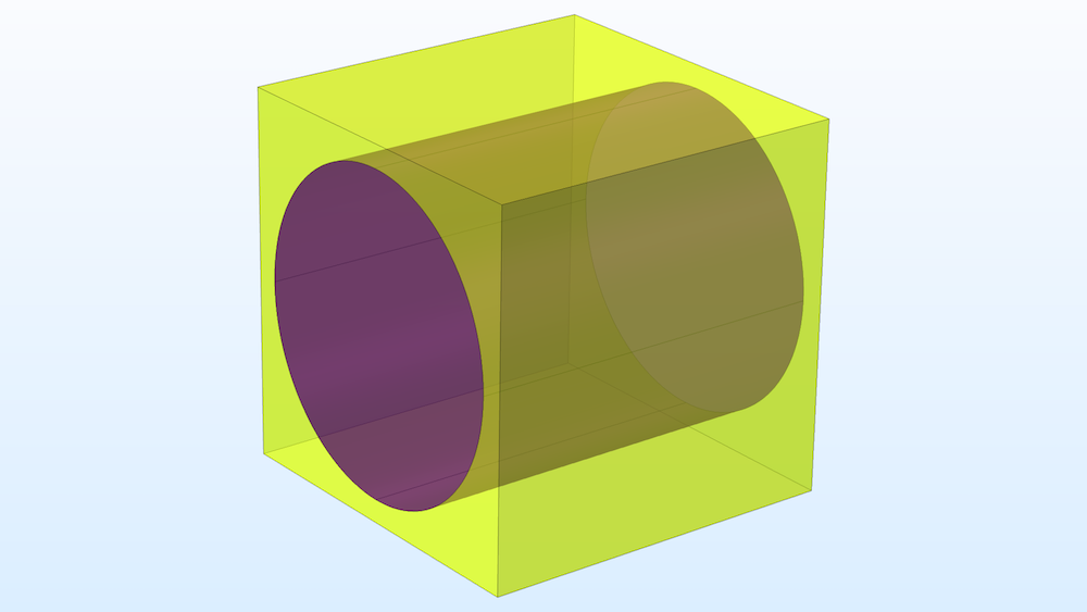 An image of a unit cell in a layer of fiber composite material.