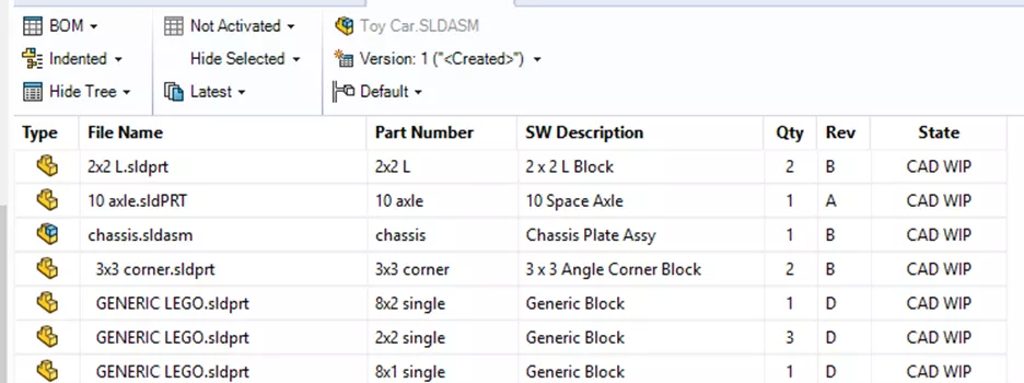 BOM Formatting in SOLIDWORKS PDM