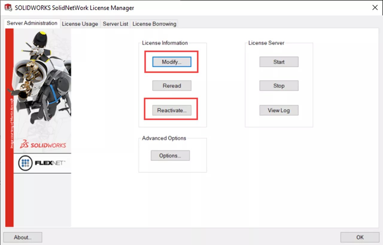 Manual Activation of SOLIDWORKS Network License