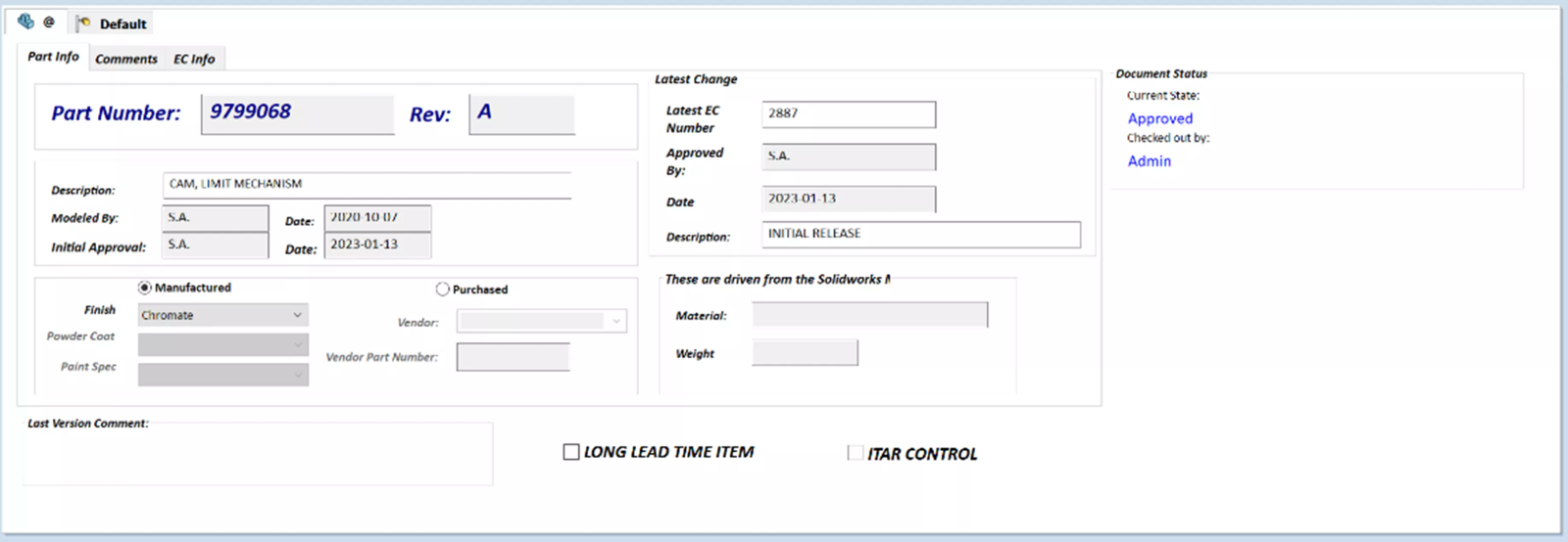 Buscar tarjetas de datos en SOLIDWORKS PDM frente a 3DEXPERIENCE CLOUD PDM 