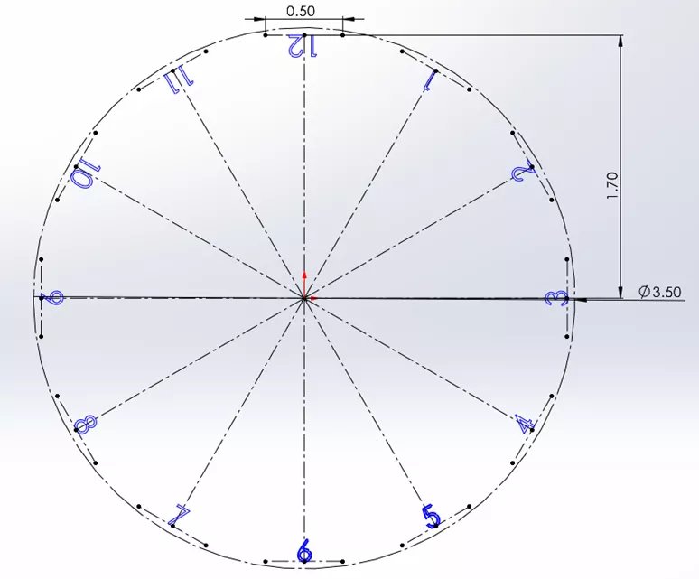 SOLIDWORKSで円の周りにテキストをスケッチ 