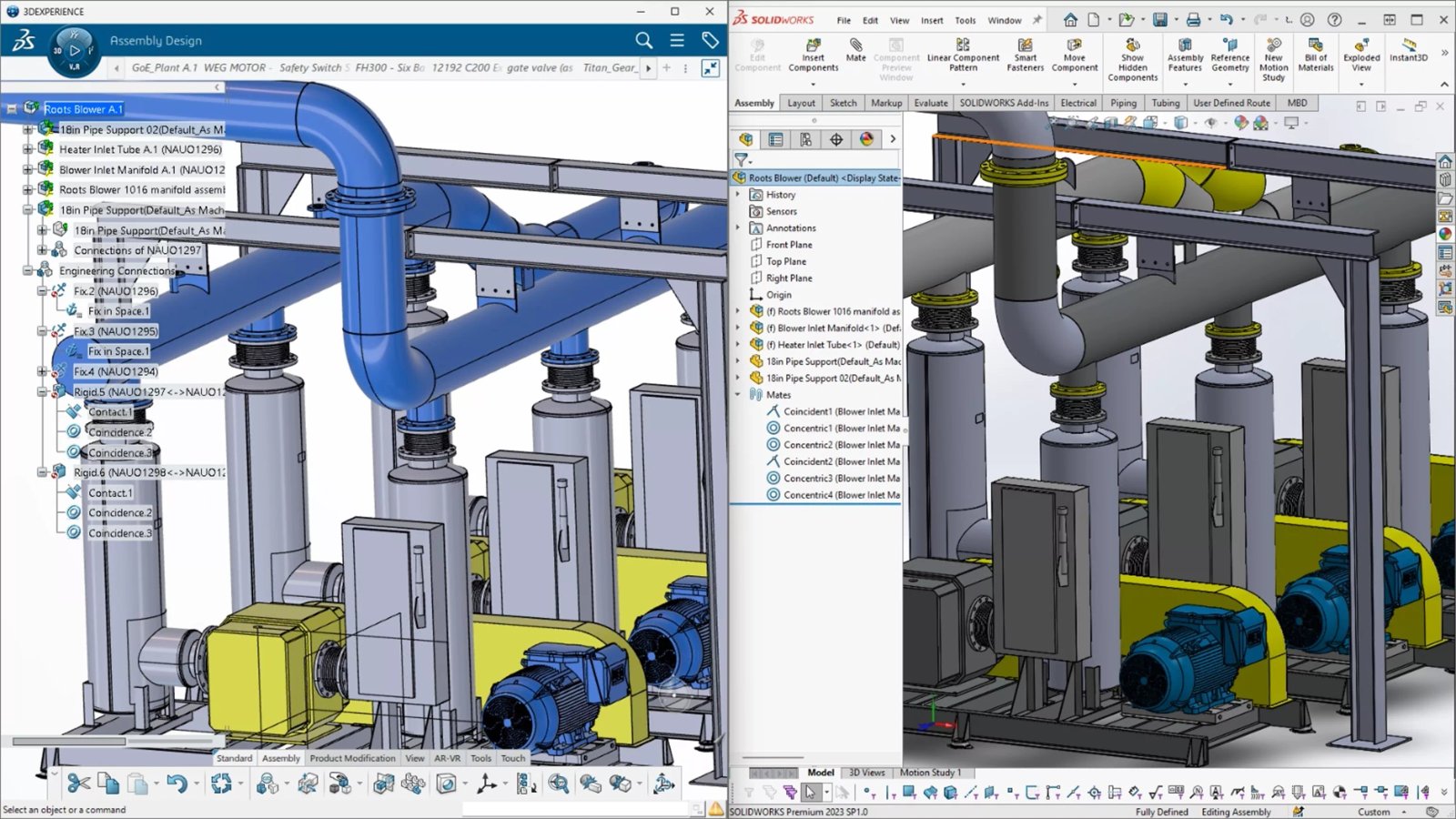 Benchmarks de desempenho de grandes montagens do SOLIDWORKS vs CATIA 