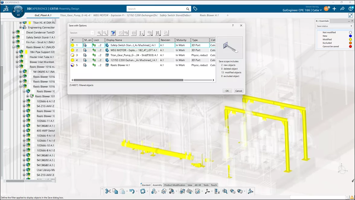 Compare o desempenho de grandes montagens do SOLIDWORKS com o do CATIA