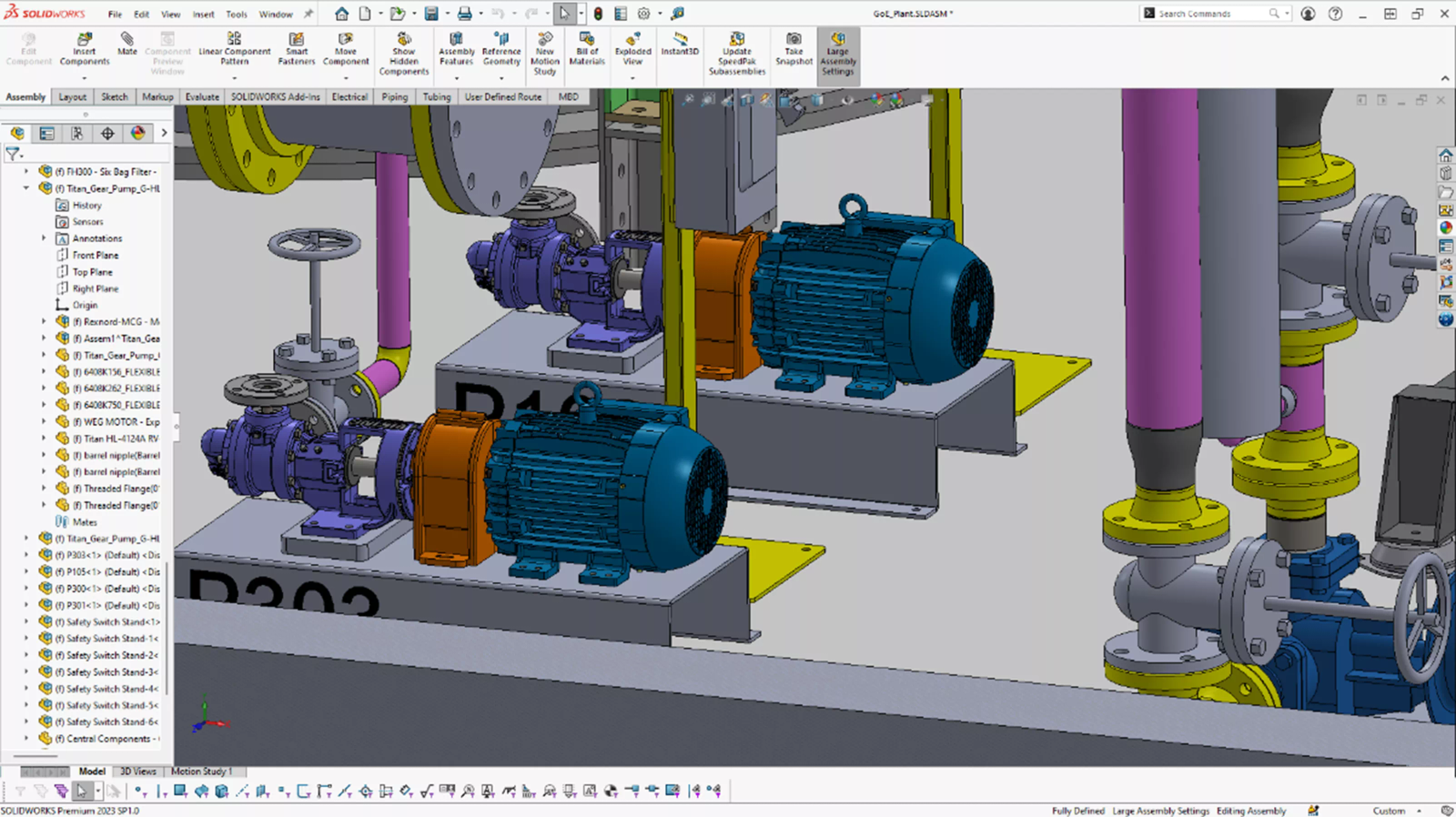 Usabilidade dos gráficos do SOLIDWORKS para desempenho de grandes montagens