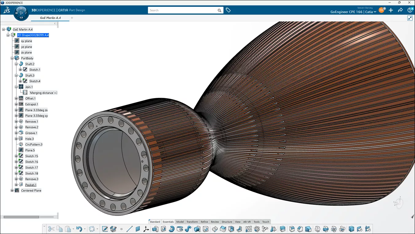 Tempo de reconstrução de grandes montagens para o 3DEXPERIENCE CATIA