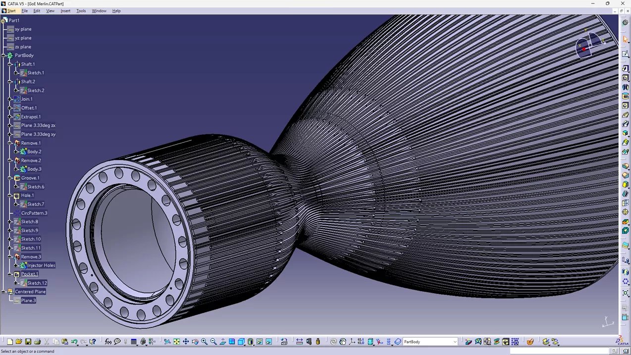 Tempo de reconstrução de grandes conjuntos no CATIA