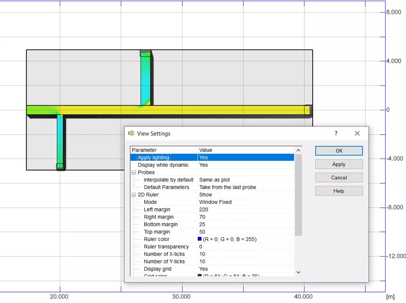 أداة تحليل نتائج SOLIDWORKS لمحاكاة التدفق وعرض الإعدادات والنتائج 