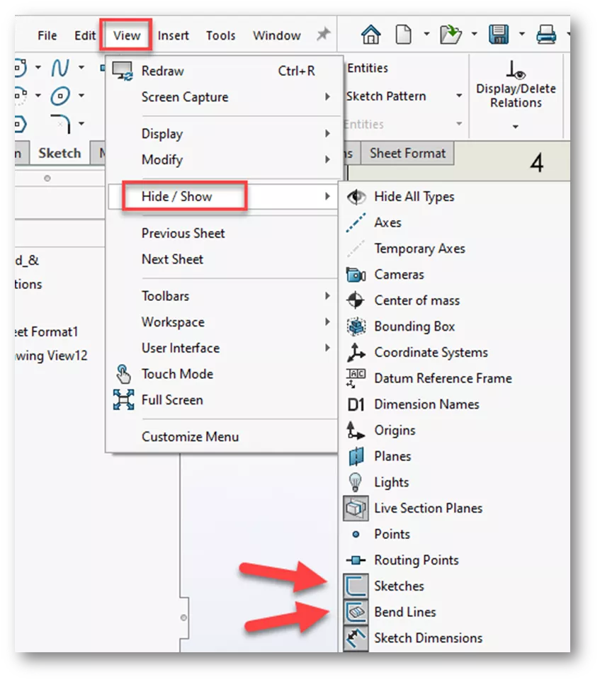 Cómo hacer que las líneas de pliegue sean seleccionables en SOLIDWORKS 2022 y 2023