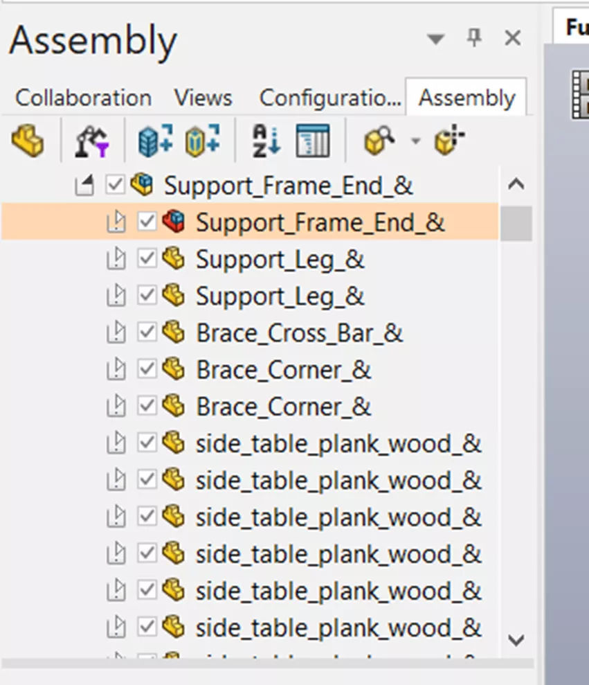 SOLIDWORKS Composer Rotes Baugruppensymbol