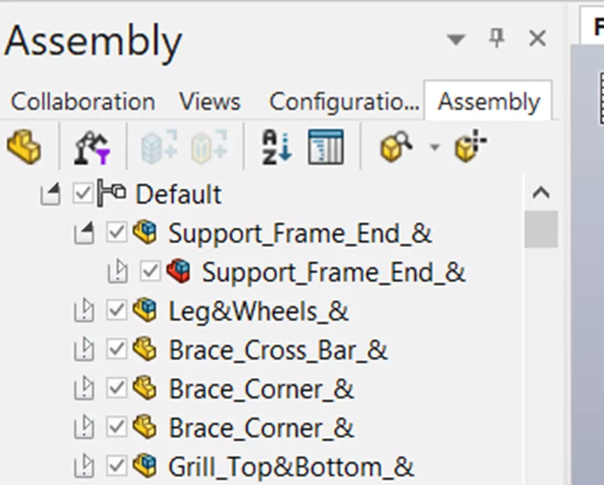Alle Unterbaugruppen entfernen SOLIDWORKS Composer