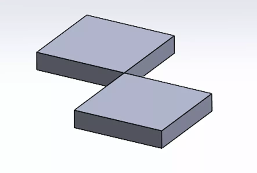 Résultat de l'utilisation de l'option Consumer Cut Bodies dans SOLIDWORKS 