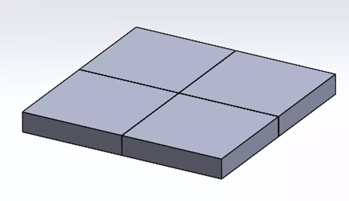 Quatre corps résultants dans SOLIDWORKS 