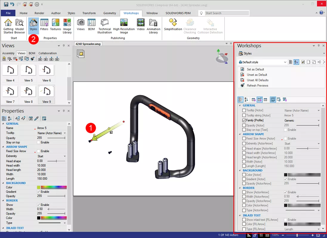 Atelier Styles de SOLIDWORKS Composer