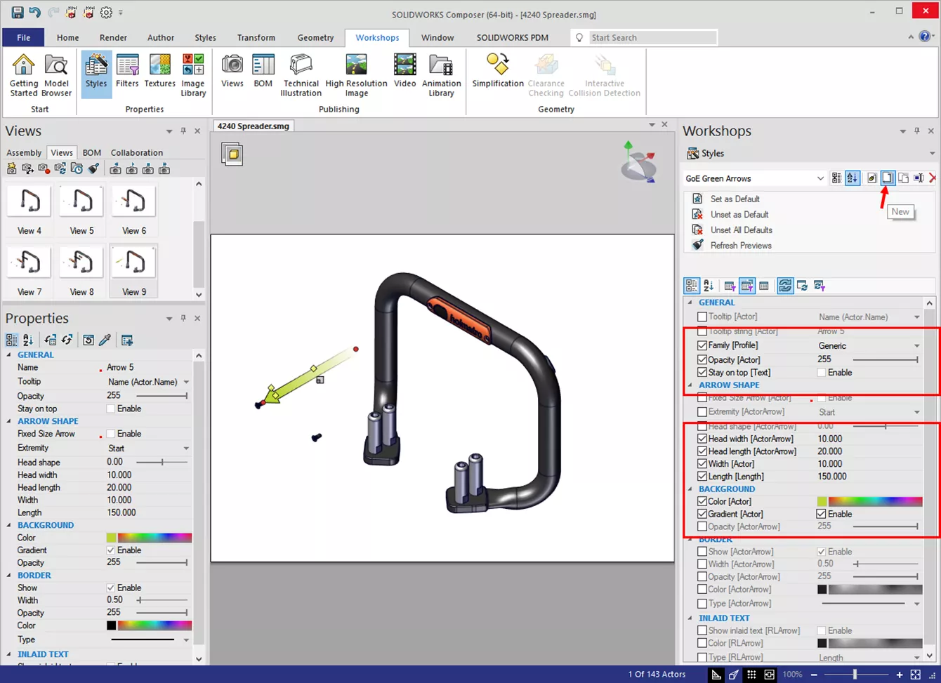 Créer de nouveaux styles dans SOLIDWORKS Composer