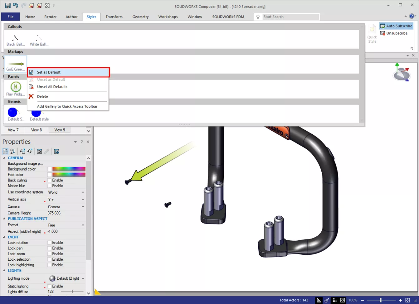 Famille de styles SOLIDWORKS Composer