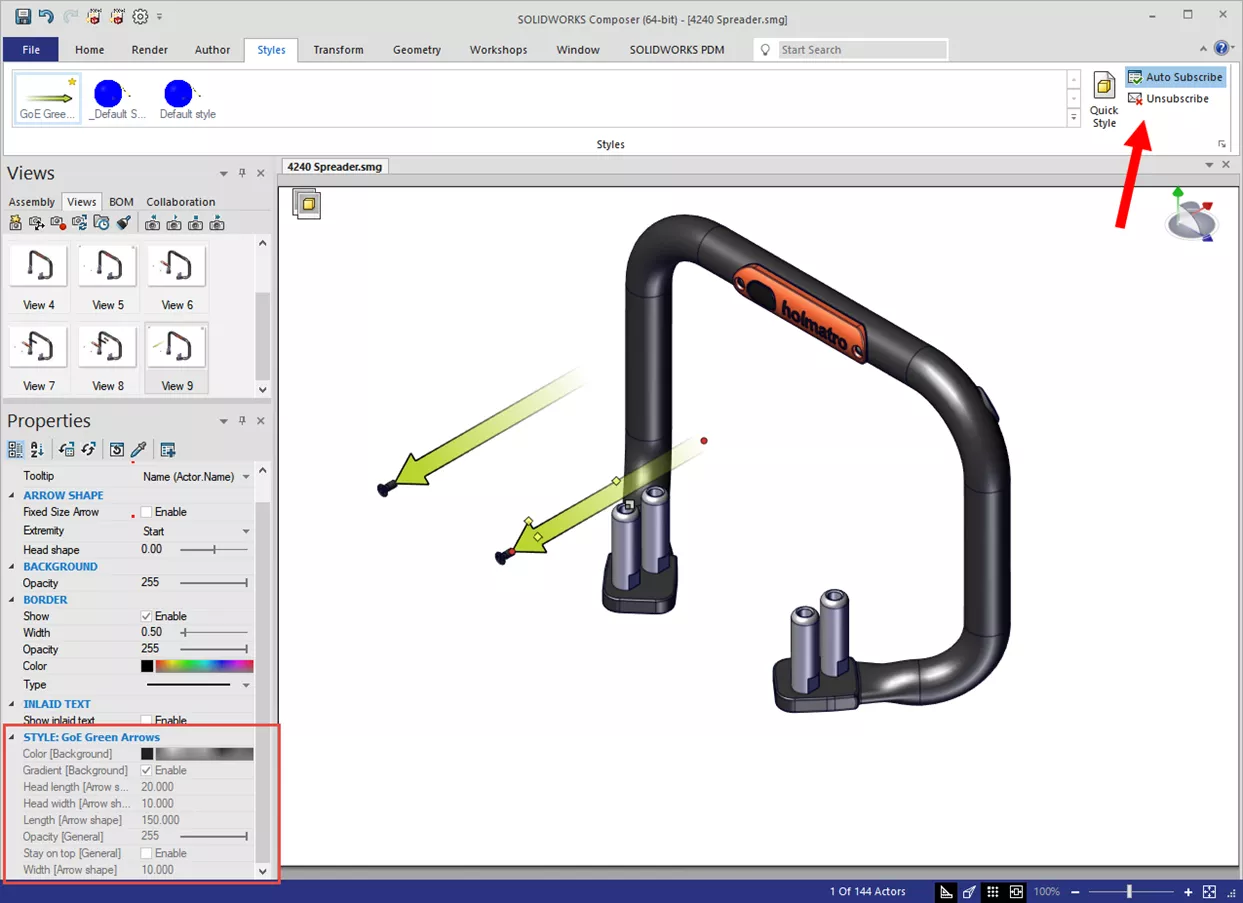Modifier les styles SOLIDWORKS Composer
