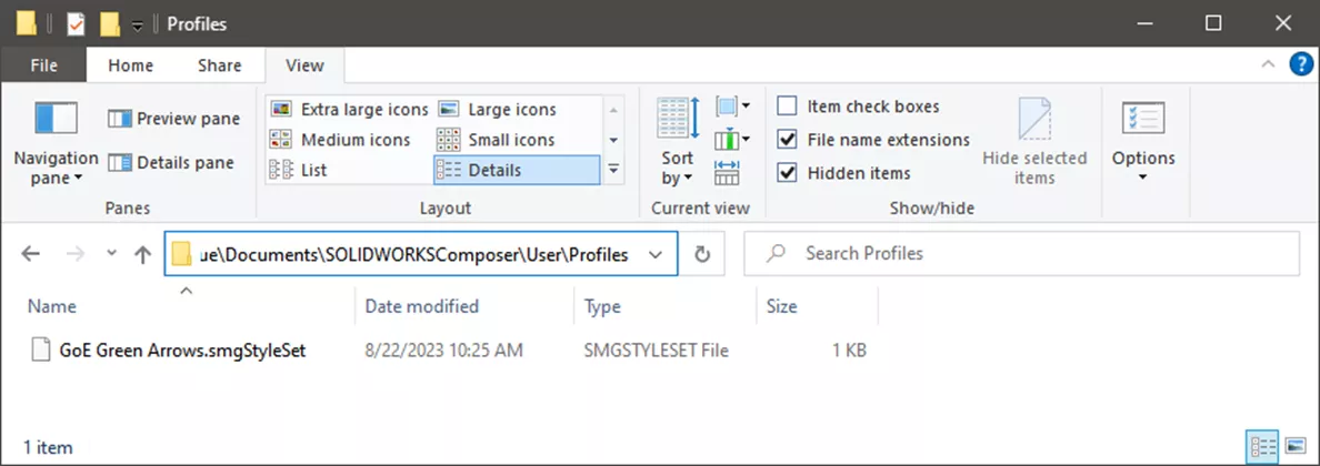 Partage des styles SOLIDWORKS Composer