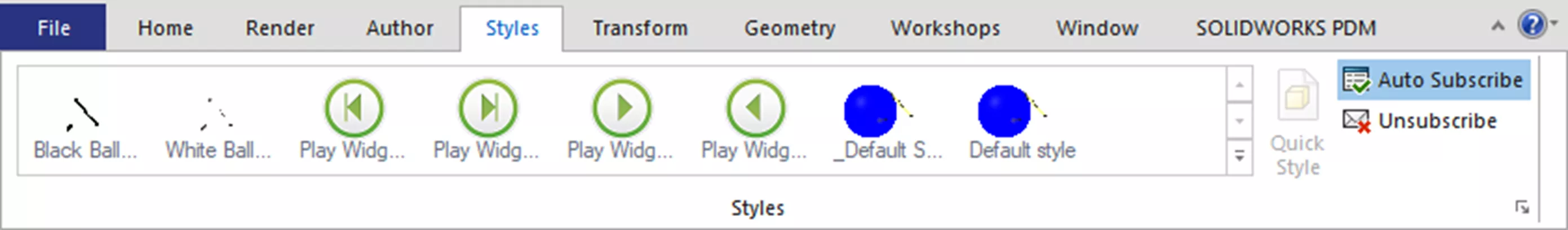 Styles dans SOLIDWORKS Composer